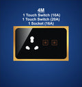 4M Plate with 1 Socket (16A), 1 Switch (20A) & 1 Switch (10A)