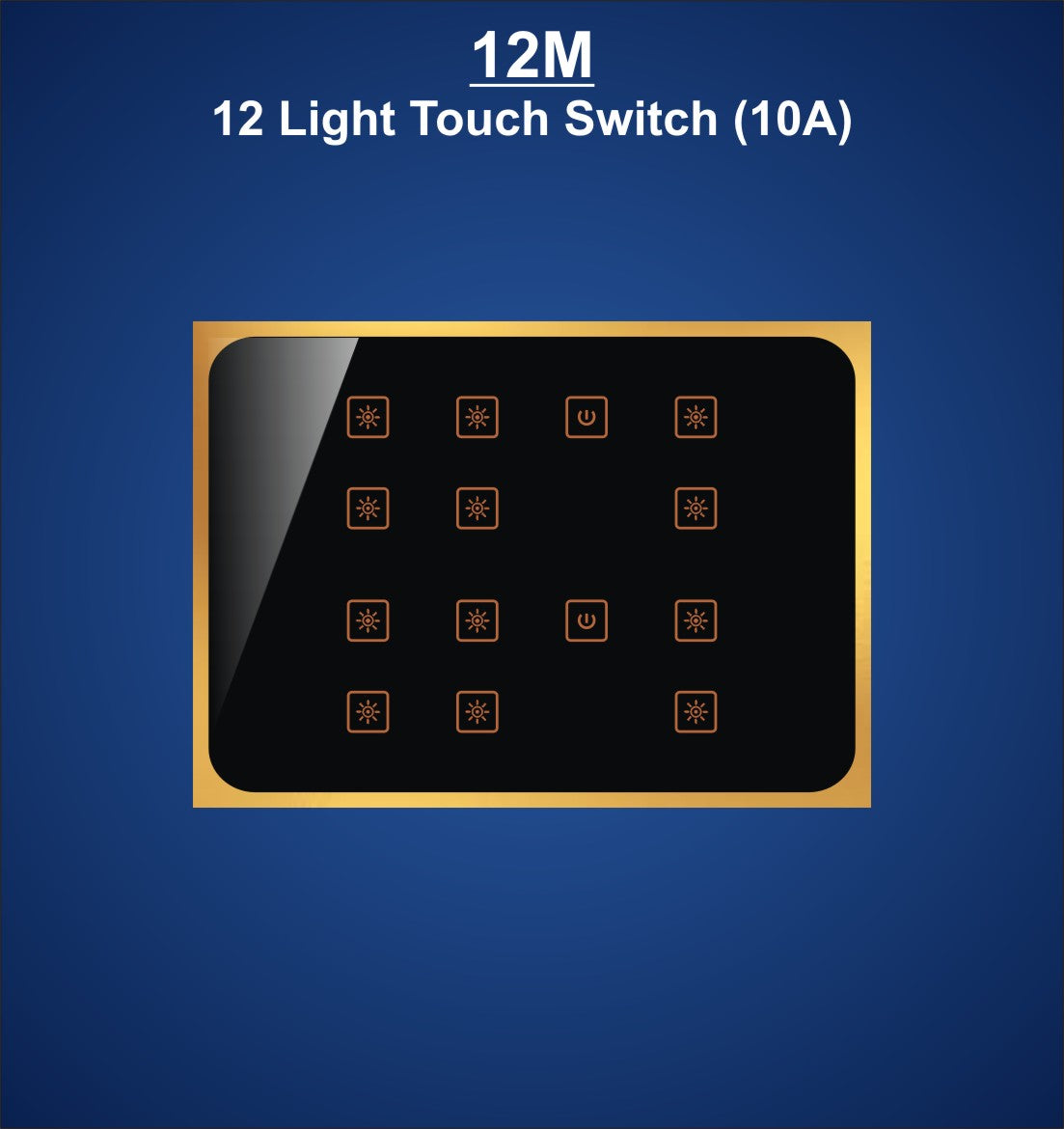 12M Plate with 12 LIght Switch (10A)