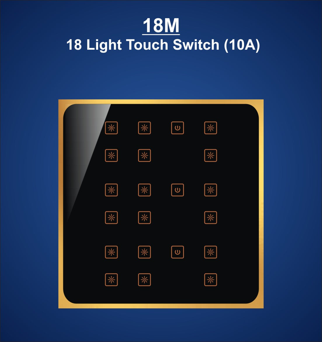 18M Plate with 18 Lights Switch (10A)